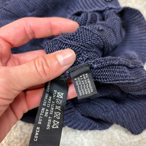 Ralph Lauren Black Label Silk Cable Knit Cardigan Women's XS Preppy - Picture 8 of 9